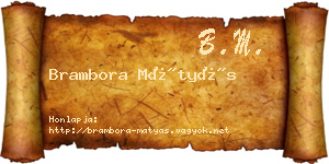 Brambora Mátyás névjegykártya